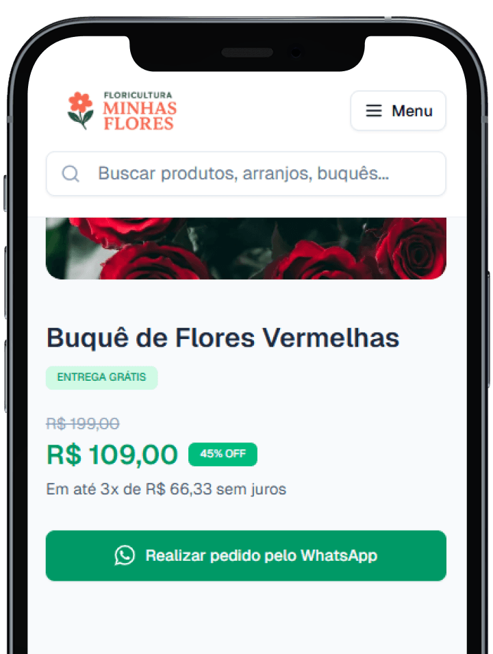 Com apenas um clique, pedem direto no WhatsApp.